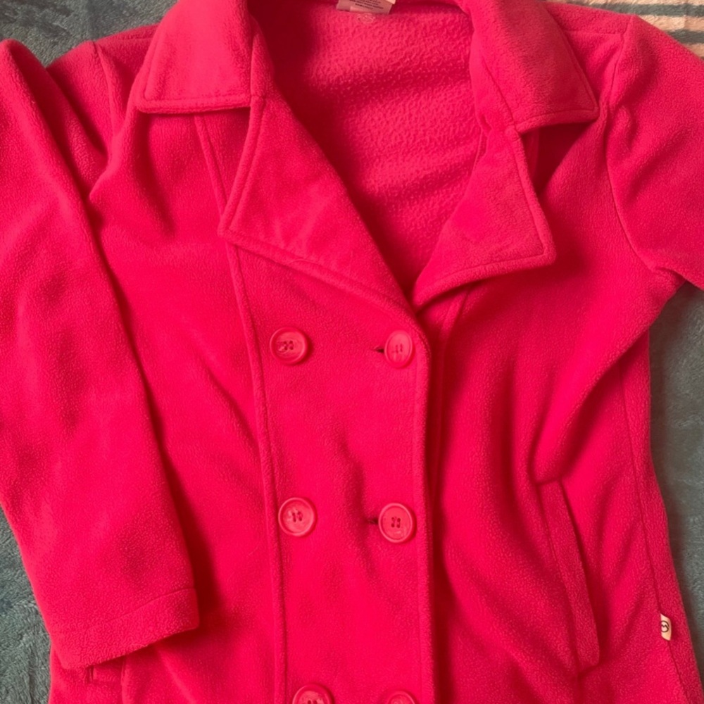 Vibrant Pink Double-Breasted Fleece Magellan Coat